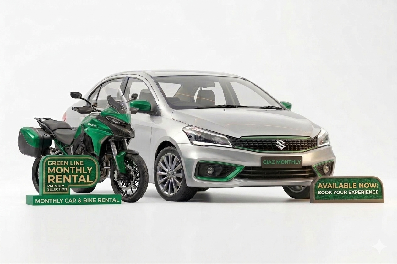 Monthly bike car rental Coimbatore Royal Riders package